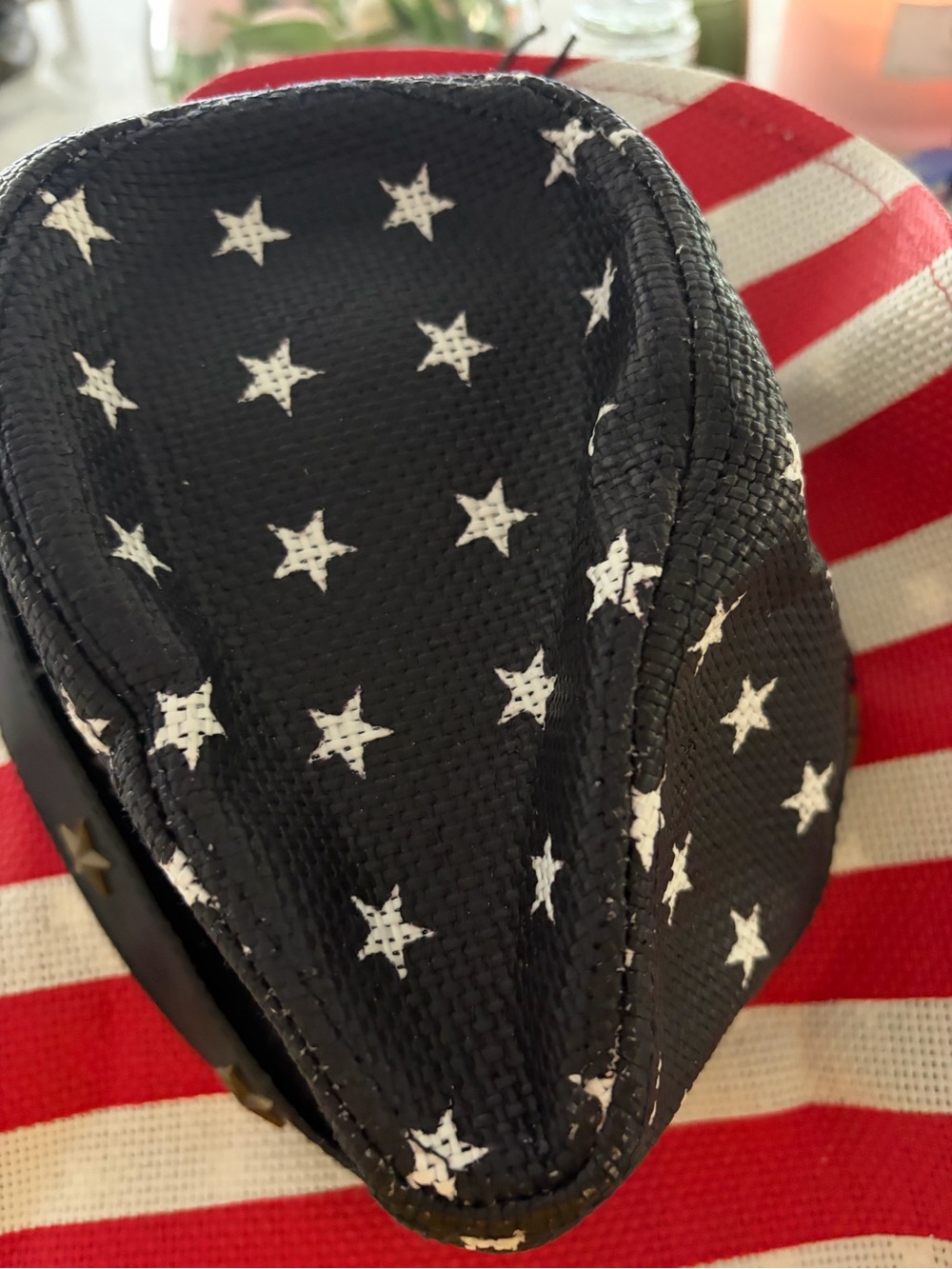 Perfect for the 4th!! Patriotic USA Stars & Stripes Straw Cowboy hat - Picture 3 of 6